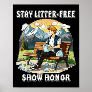 Stop met zwerfvuil Natuur Protection Environmental Poster