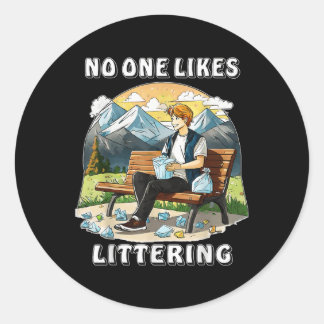 Stop met zwerfvuil Natuur Protection Environmental Ronde Sticker