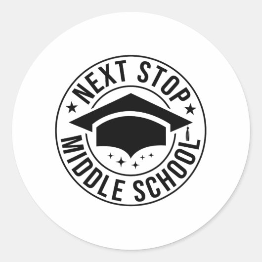 Stop middelbare school basisschool Afstuderen Ki Ronde Sticker (Voorkant)