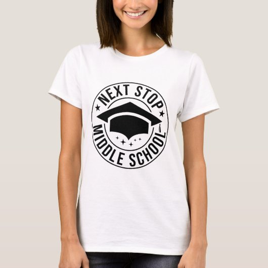 Stop middelbare school basisschool Afstuderen Ki T-shirt (Voorkant)