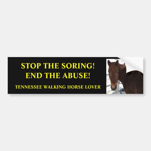 Stop misbruik Tennessee Walking Horses Bumpersticker (Voorkant)