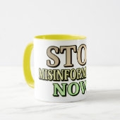 "STOP MISINFORMATIE" Cute Design. Bestel nu Mok (Voorkant links)