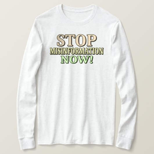 "STOP MISINFORMATIE" Cute Design. Bestel nu T-shirt (Design voorkant)
