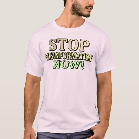 "STOP MISINFORMATIE" Cute Design. Bestel nu T-shirt (Voorkant)