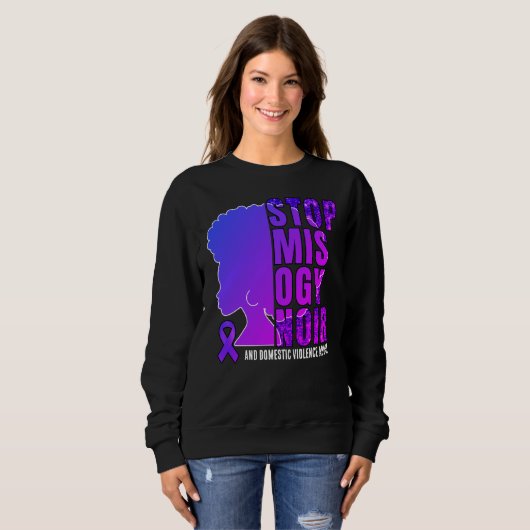 STOP MISOGYNOIR Domestic Violence Awareness  Sweat Trui (Voorkant volledig)