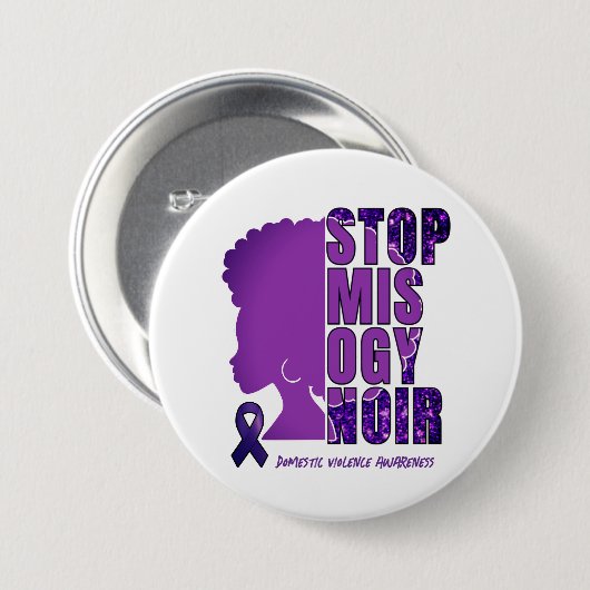 STOP MISOGYNOIR Huiselijk Geweld Bewustzijn Ronde Button 7,6 Cm (Voorkant /achterkant)