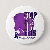 STOP MISOGYNOIR Huiselijk Geweld Bewustzijn Ronde Button 7,6 Cm (Voorkant)