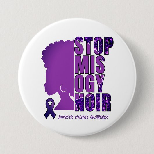 STOP MISOGYNOIR Huiselijk Geweld Bewustzijn Ronde Button 7,6 Cm (Voorkant)