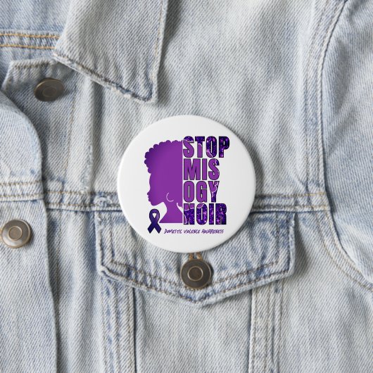 STOP MISOGYNOIR Huiselijk Geweld Bewustzijn Ronde Button 7,6 Cm (In situ)