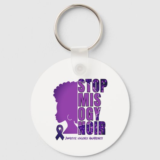 STOP MISOGYNOIR Huiselijk Geweld Bewustzijn Sleutelhanger (Voorkant)