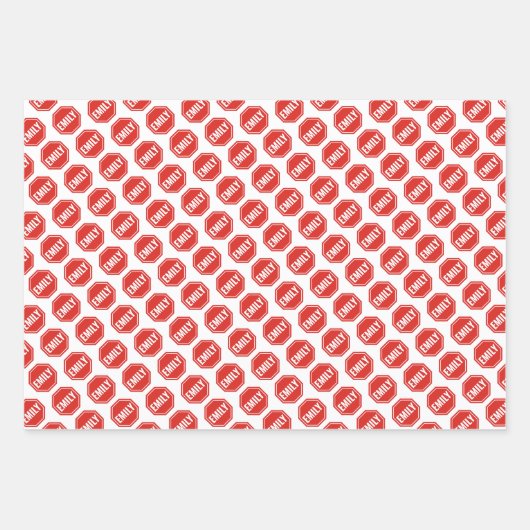 STOP: NAAM / WOORD AANPASSEN Grappige unieke nieuw Inpakpapier Vel (Voorkant)