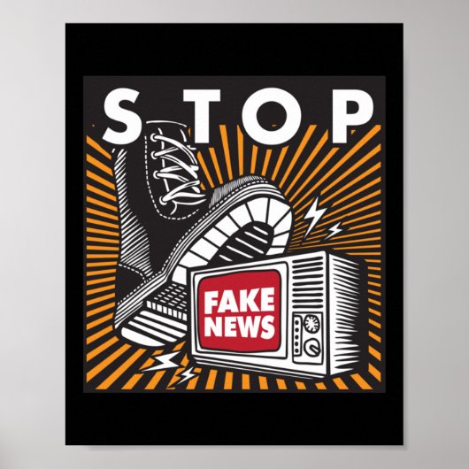 Stop nepnieuws - Sluit de tv-Sticker Poster (Voorkant)