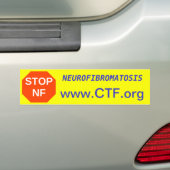STOP NF, www.CTF.org, NEUROFIBROMATOSIS Bumpersticker (Op auto)