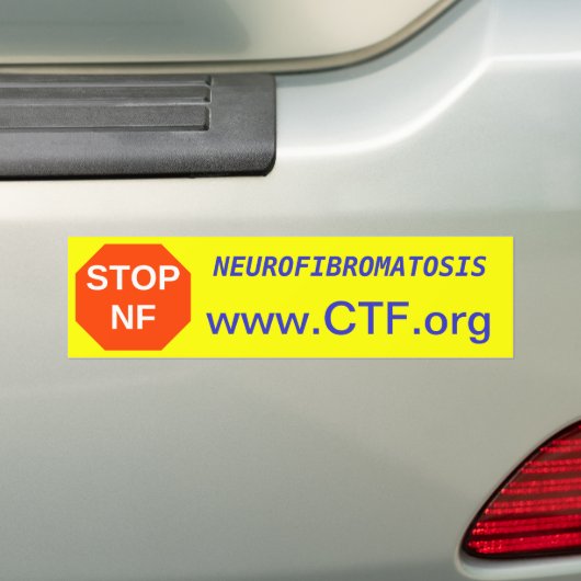 STOP NF, www.CTF.org, NEUROFIBROMATOSIS Bumpersticker (Op auto)
