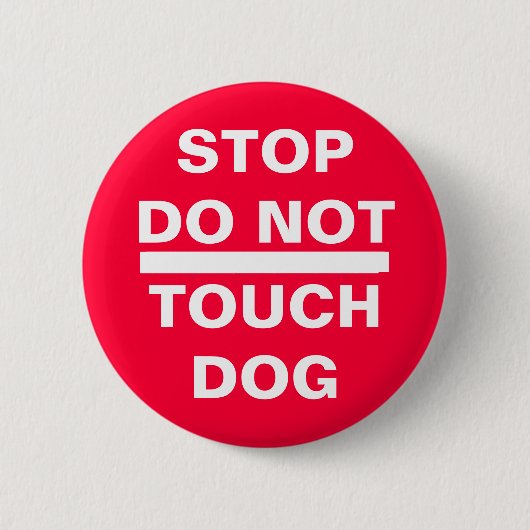STOP NIET AANRAKEN RONDE BUTTON 5,7 CM (Voorkant)