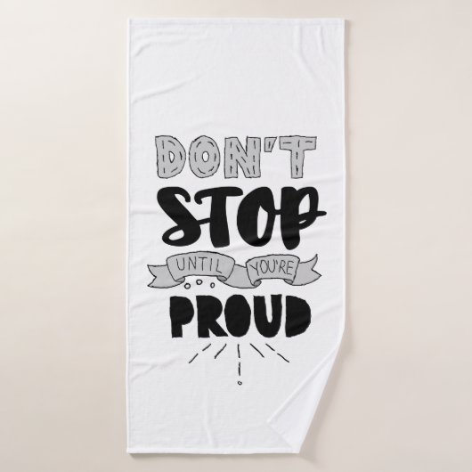 Stop niet Athletic Quote zelf Pride Quote Succes Badhanddoek (Badhanddoek)