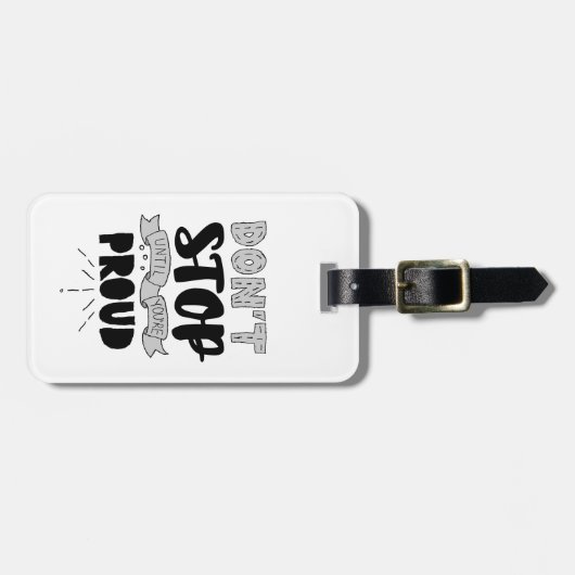 Stop niet Athletic Quote zelf Pride Quote Succes Bagagelabel (Voorkant horizontaal)