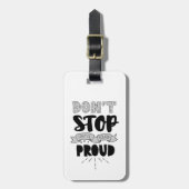 Stop niet Athletic Quote zelf Pride Quote Succes Bagagelabel (Voorkant verticaal)