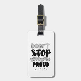 Stop niet Athletic Quote zelf Pride Quote Succes Bagagelabel