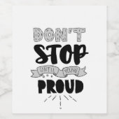 Stop niet Athletic Quote zelf Pride Quote Succes Wijn Etiket (Enkel label)