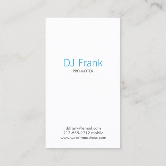 STOP NIET DE MUZIKANT VAN DE MUSIC DJ BAND VISITEKAARTJE (Achterkant)