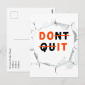 Stop niet | Doe het Briefkaart (Voorkant / Achterkant)