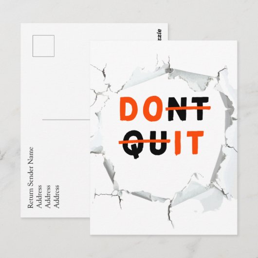 Stop niet | Doe het Briefkaart (Voorkant / Achterkant)