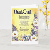 Stop niet=Inspirerende Woorden van Wisdom Kaart (Gele Bloem)