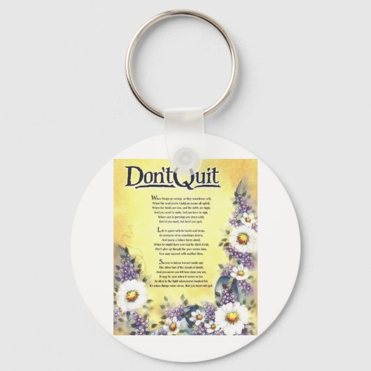 Stop niet=Inspirerende Woorden van Wisdom Sleutelhanger (Voorkant)