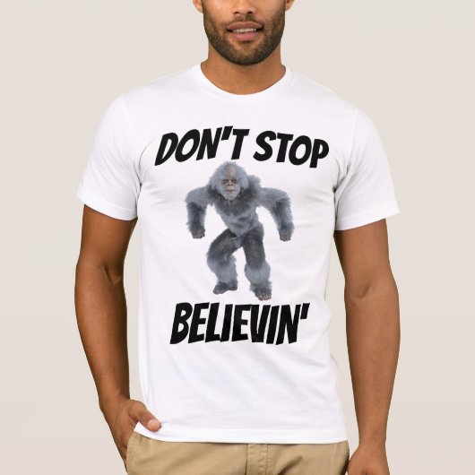STOP NIET MET BELIEVIN' BIGFOOT T-SHIRTS VINTAGE (Voorkant)