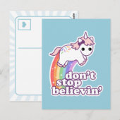 Stop niet met Believin in Unicorns Briefkaart (Voorkant / Achterkant)