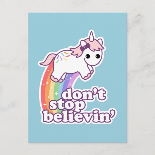 Stop niet met Believin in Unicorns Briefkaart (Voorkant)