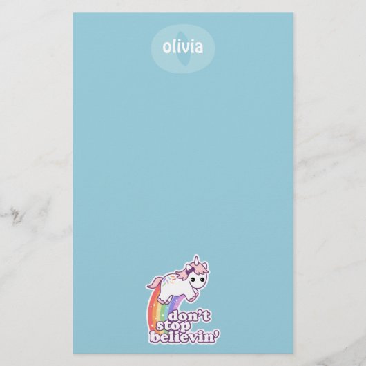 Stop niet met Believin in Unicorns Briefpapier (Voorkant)