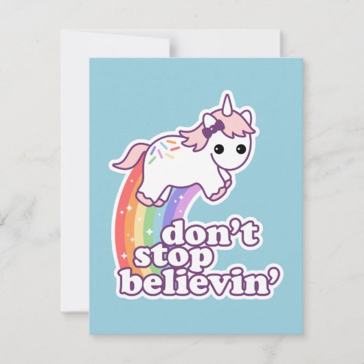Stop niet met Believin in Unicorns Kaart (Voorkant)