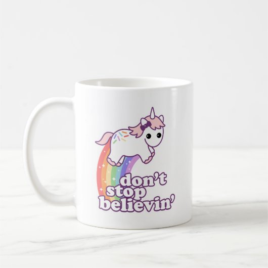 Stop niet met Believin in Unicorns Koffiemok (Links)