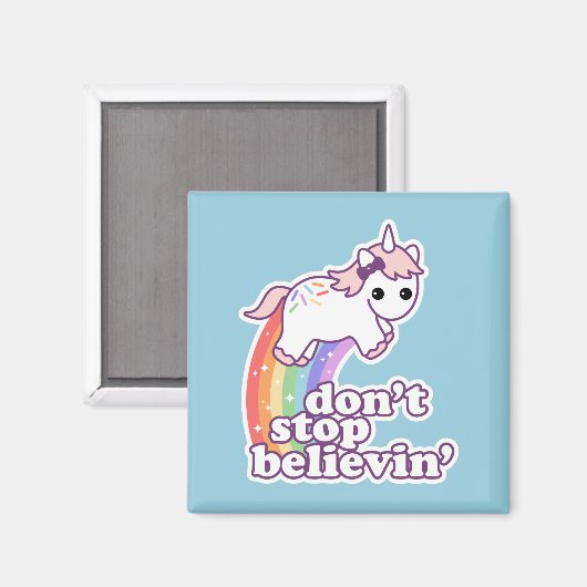 Stop niet met Believin in Unicorns Magneet (Voorkant / Achterkant)