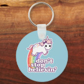 Stop niet met Believin in Unicorns Sleutelhanger (Voorkant)