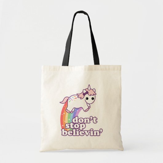 Stop niet met Believin in Unicorns Tote Bag (Voorkant)