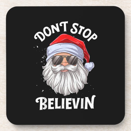 Stop niet met Believin Santa Funny Kerstmis Bier Onderzetter (Voorkant)