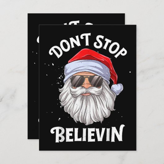 Stop niet met Believin Santa Funny Kerstmis Informatiekaartje (Voorkant / Achterkant)