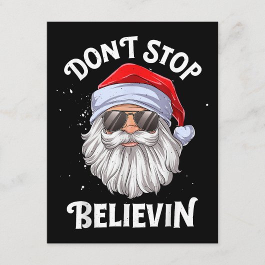 Stop niet met Believin Santa Funny Kerstmis Informatiekaartje (Voorkant)