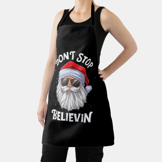 Stop niet met Believin Santa Funny Kerstmis Schort (Insitu)