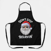 Stop niet met Believin Santa Funny Kerstmis Schort (Voorkant)