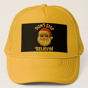 Stop niet met Believin Santa Funny Kerstmis Trucker Pet