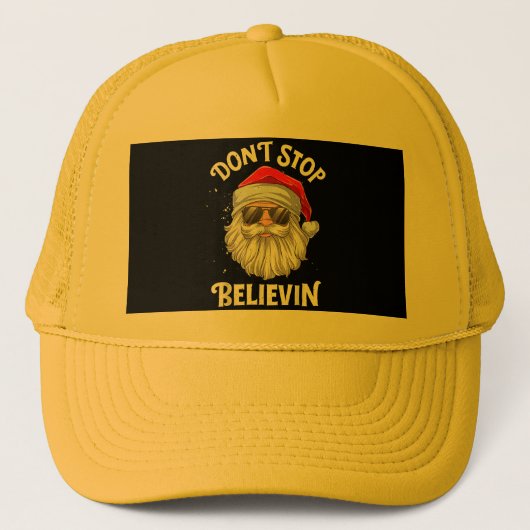 Stop niet met Believin Santa Funny Kerstmis Trucker Pet (Voorkant)