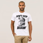 STOP NIET MET BELIEVIN' SANTA T-SHIRTS (Voorkant volledig)