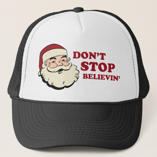 Stop niet met Believin' Santa Trucker Hat Pet (Voorkant)
