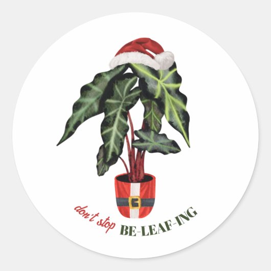 Stop niet met de 'Be-leaf'-kerstkledingfabriek Ronde Sticker (Voorkant)