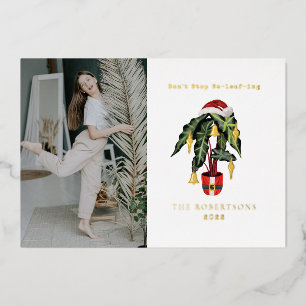 Stop niet met de Folie van het Plant van de Kerstm Uitnodiging