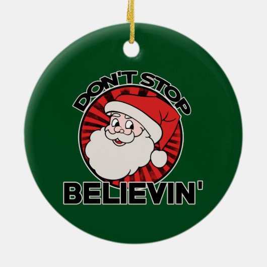 Stop niet met de santa claus te geloven keramisch ornament (Achterkant)